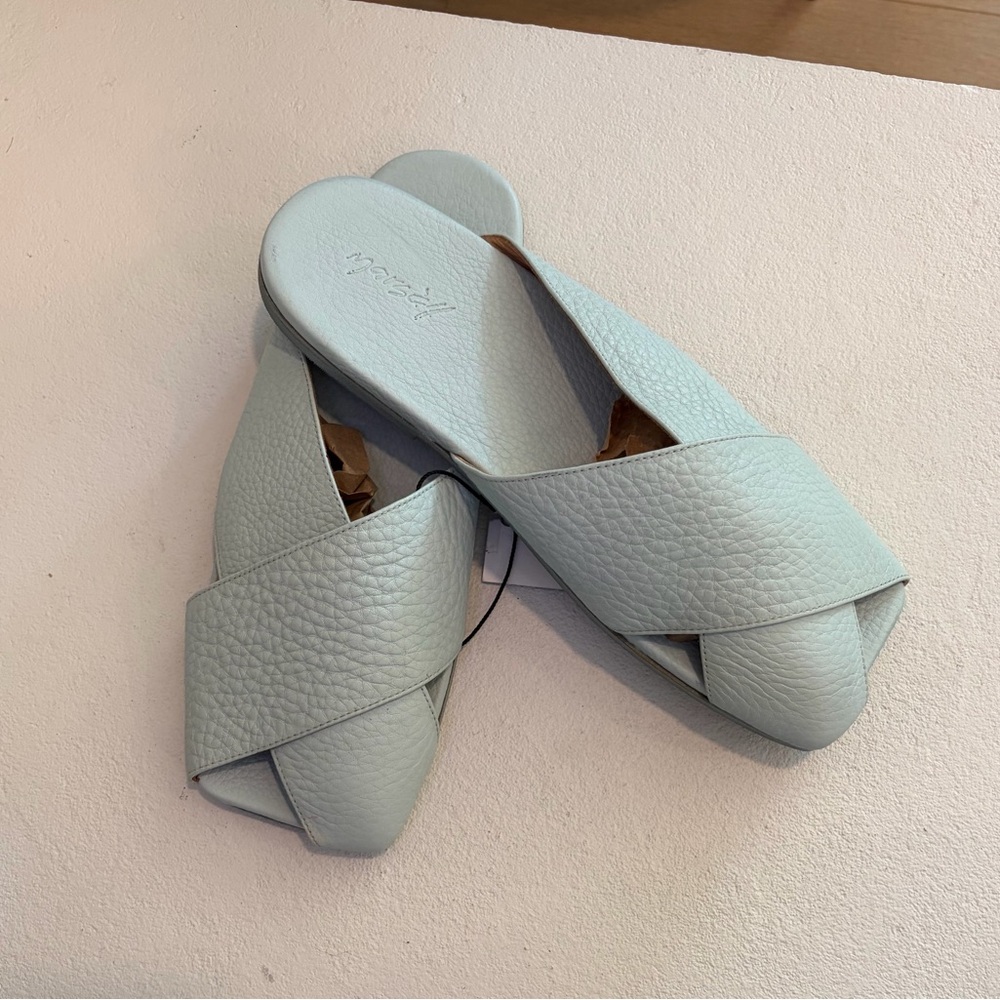 Marsell Spatola Sea Foam Green Grained Leather Sz 37 (6.5/7) Crisscross Sandals